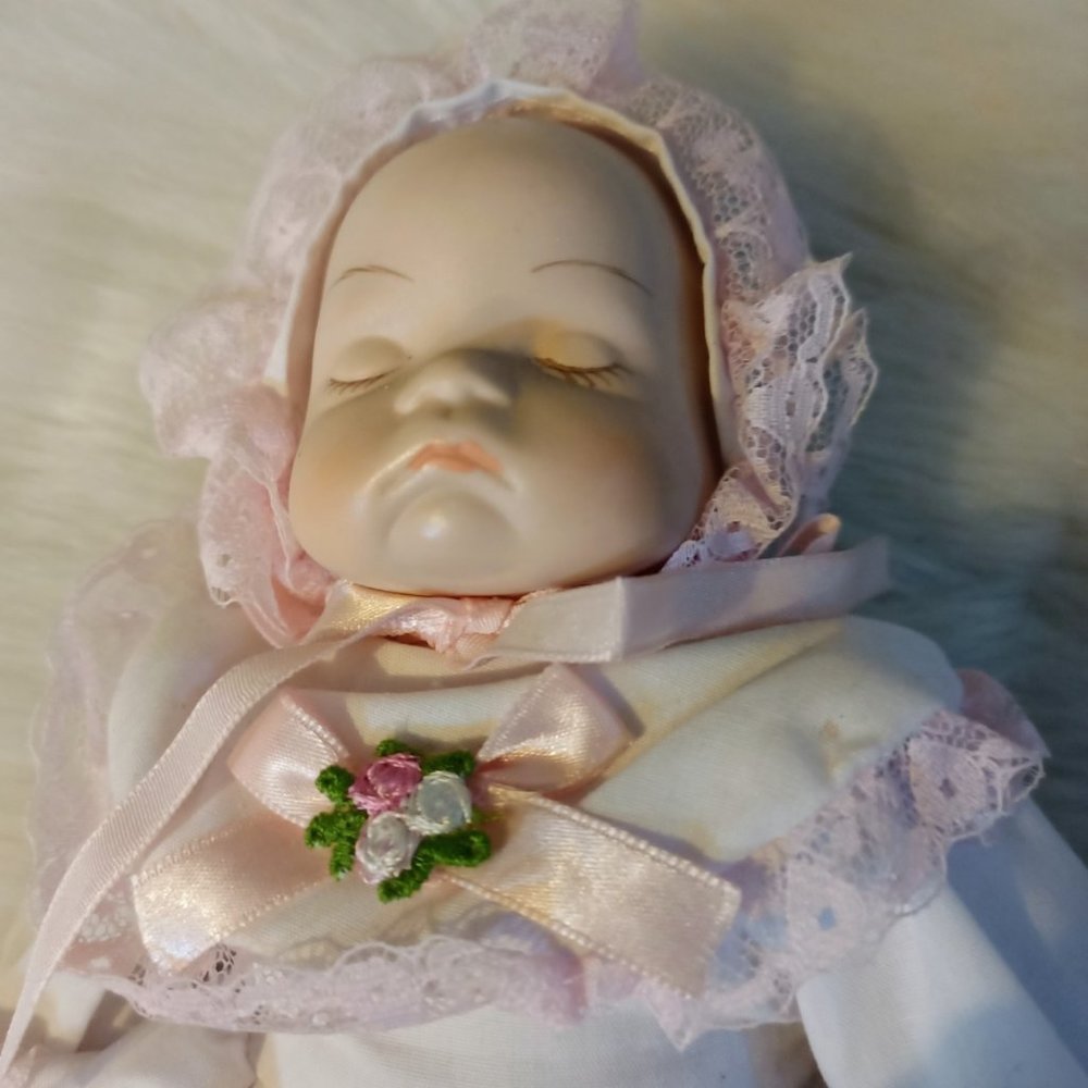 Vintage Porcelain Baby Doll Stuffed Body - Picture 6 of 7